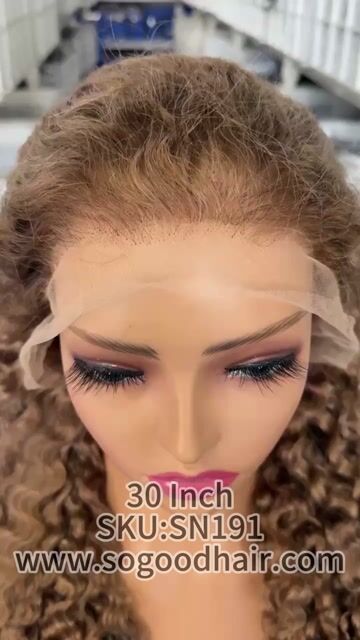 Color #12 Burmese Curly 13x4 Transparent Lace Front Wig